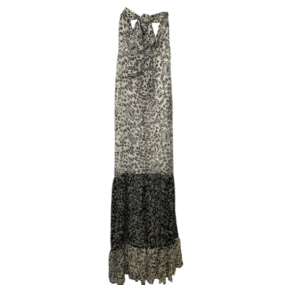 VINCE CAMUTO Bow Back Tiered Floral Colorblock Maxi Dress NWOT - Picture 4 of 8